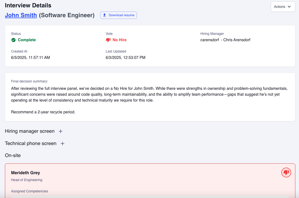 Interview Details Screenshot